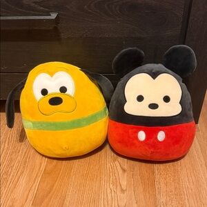 Excellent Condition Disney Mickey Mouse + Pluto Squishmallow